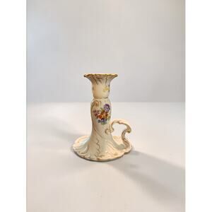 Antique Dresden Hand-Painted Porcelain Chamberstick